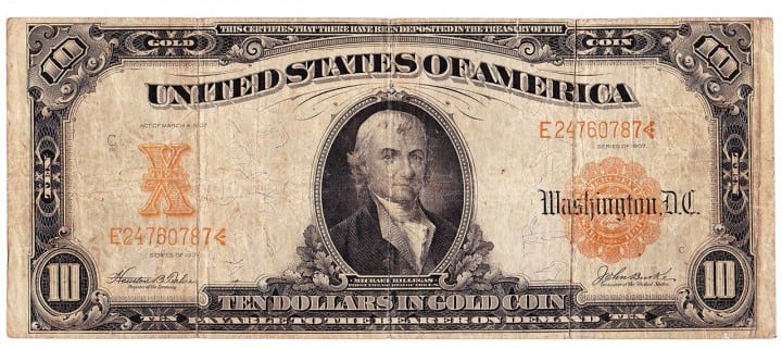 Fr. 1172, Ten Dollars, Series of 1907, W-1537
