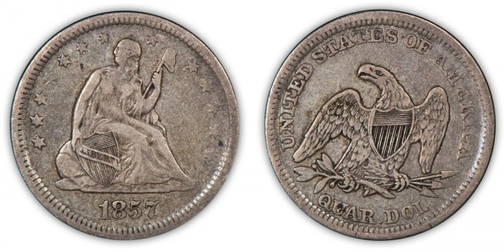 1857 25 C. VF