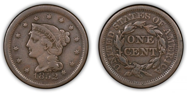 1852 Large Cent, F-15