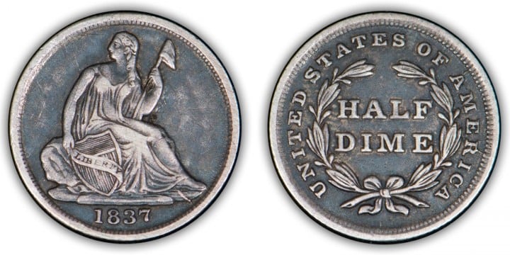 1837 Half Dime small date, VF