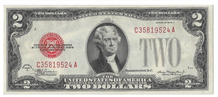 Fr. 1505m, Two Dollars, Series of 1928-D MULE, W-504 MULE, PCGS Gem New 65PPQ