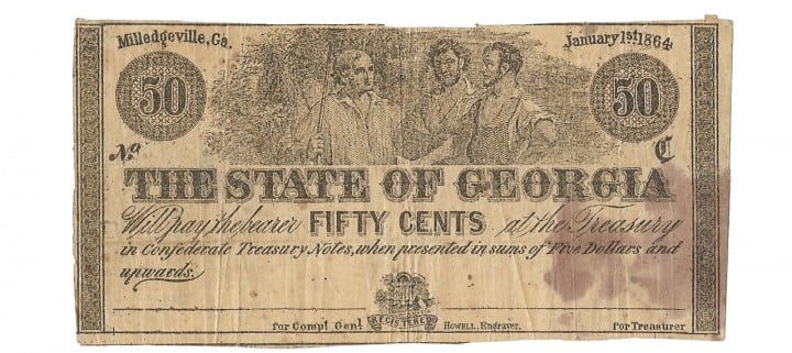 Georgia, January 1, 1864, 50 Cents, Cr. 31A
