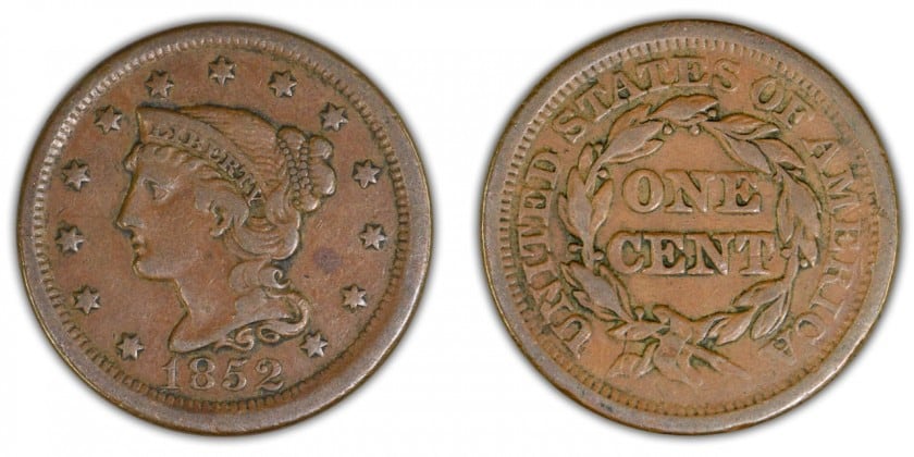 1852 Large Cent, VF-20