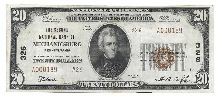 Pennsylvania, Mechanicsburg, Ch. 326, The Second National Bank, Type 2 $20