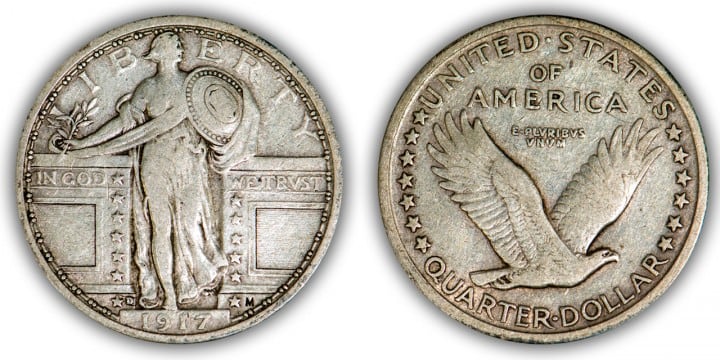 1917-D 'Type 1' 25 C. VF-20