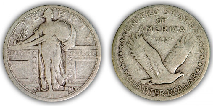 1917-S 'Type 1' 25 C. VG-8