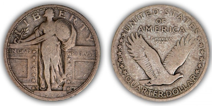 1917-S 'Type 1' 25 C. VG-8