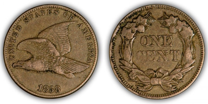 1858 1 C. Small letters, VF-25