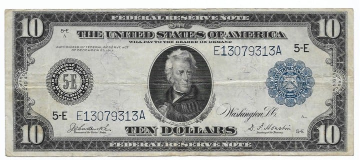 Fr. 922, Ten Dollars, Series of 1914, W-1578-E-b